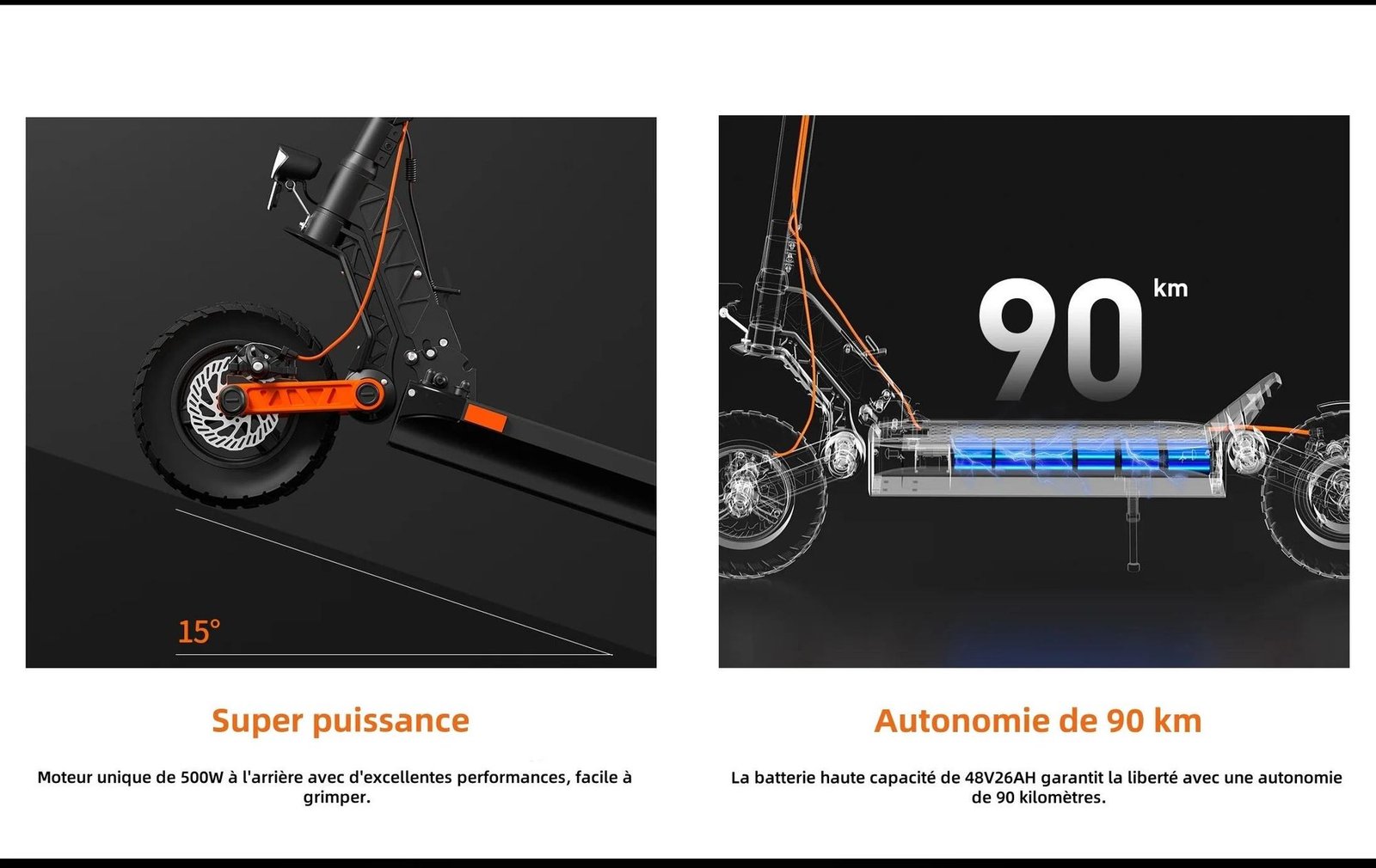 JOYOR S5 PRO ABE Certified Pliable Trottinette électrique - Moteur 500W Batterie 48V26AH Pneus de 10 Pouces - Noir