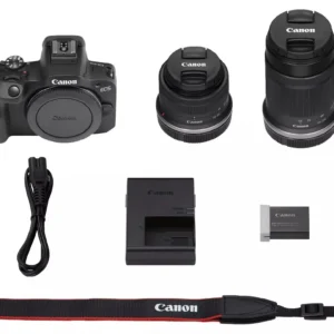 Canon EOS R100 + RF-S 18-45 mm + RF-S 55-210 mm Doppelzoom-Set