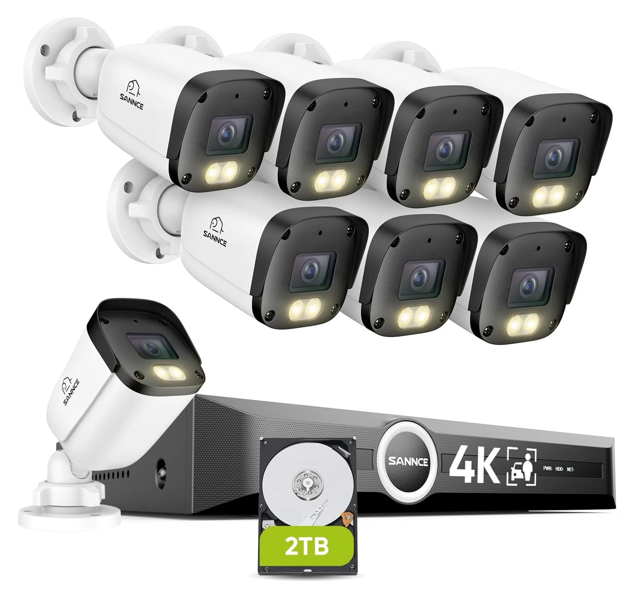 Überwachungsset 8 MP Ultra HD, NVR 8 Kanäle, 2 TB, PoE