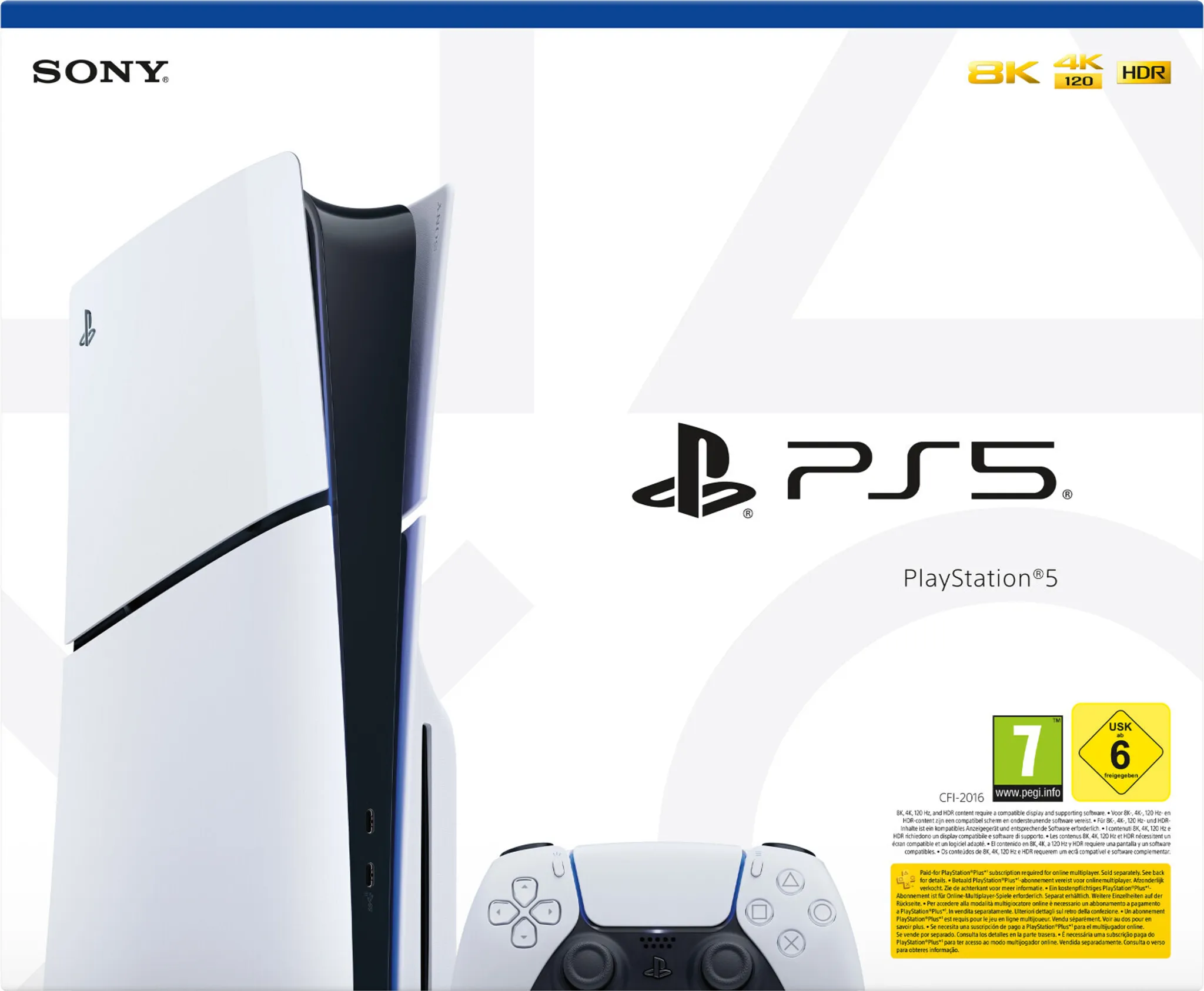 Sony PlayStation 5 Slim Disc Edition, 4K, HDR, 1 TB SSD, Weiß – Bild 5