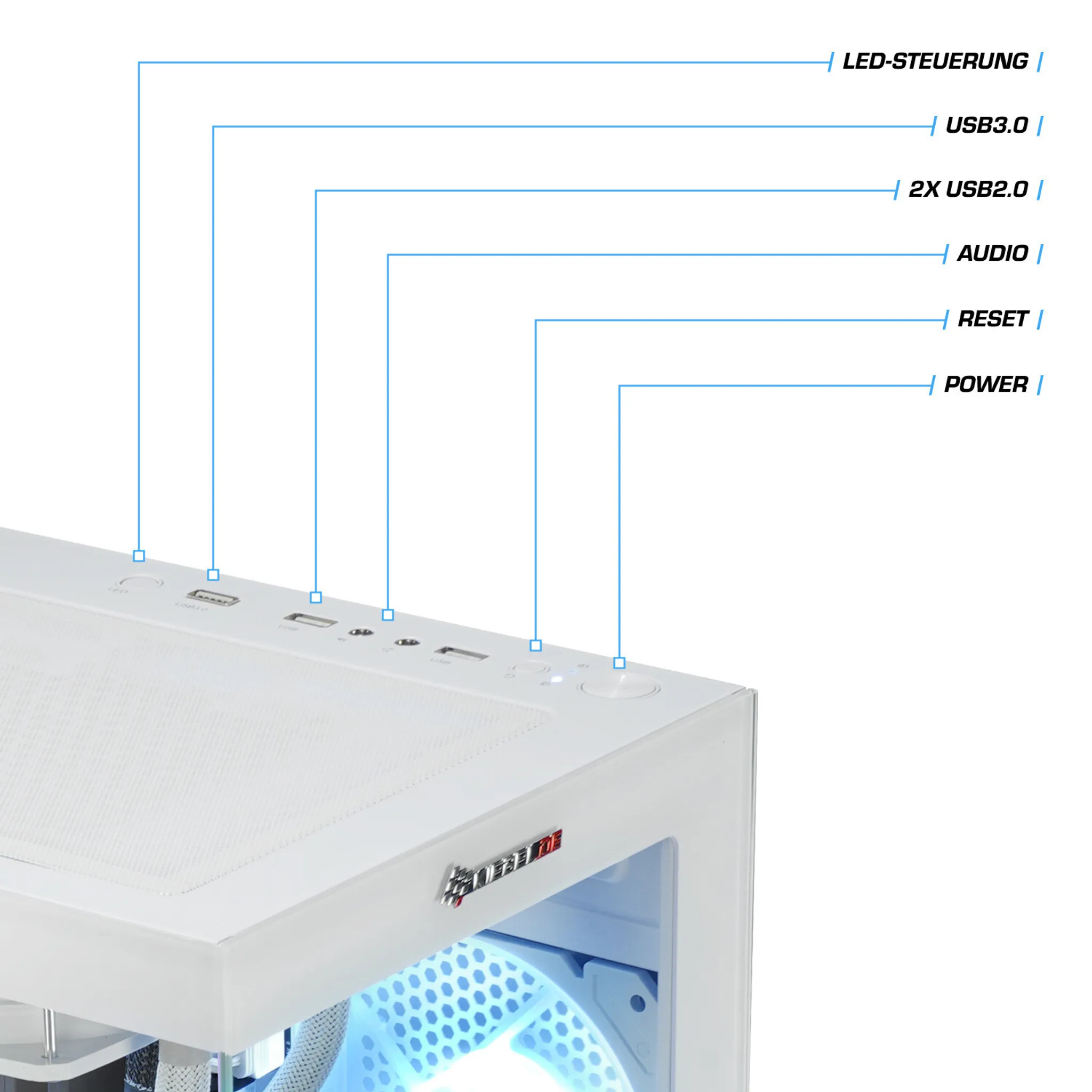 InvaderXS VIII Gaming-PC, Ryzen 7 8700F, RTX 5060 Ti, 32 GB, 2 TB – Bild 8