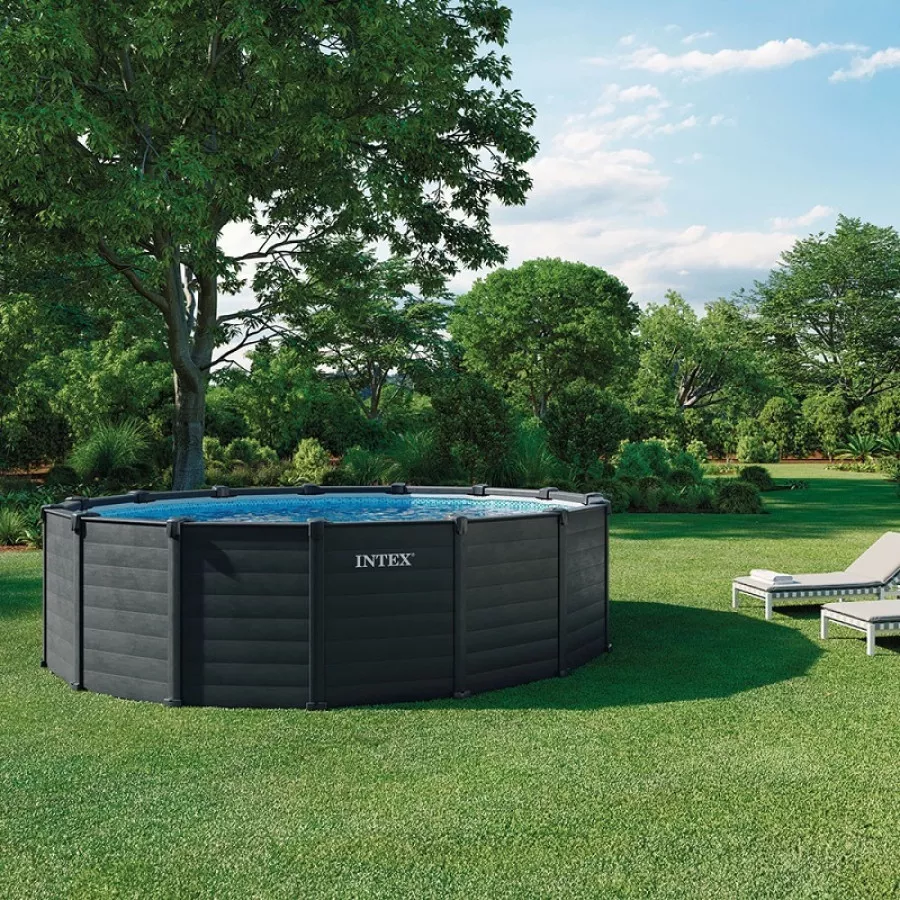 Intex Graphite Stahlrahmen-Pool rund 4,78 x 1,24 m – Bild 6