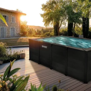 Intex Graphite Stahlrahmen-Pool rechteckig 4 x 3 x 1,24 m
