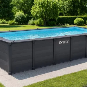 Intex Graphite Stahlrahmen-Pool rechteckig 6 x 3 x 1,24 m