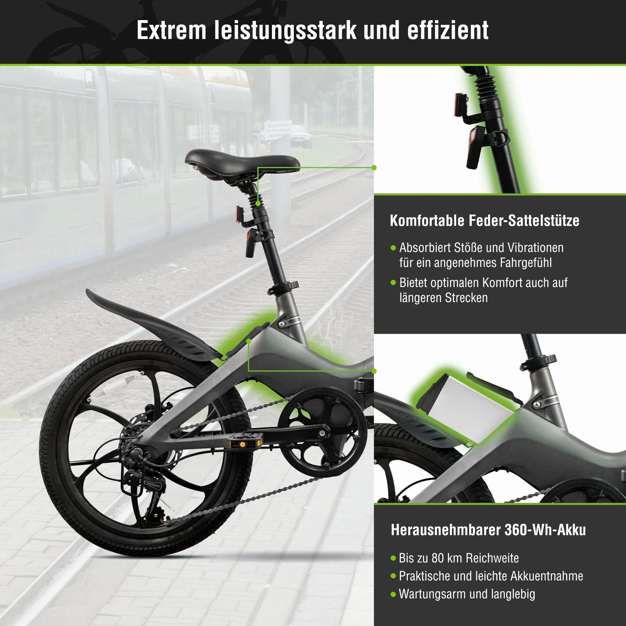 SachsenRAD F11 Pro MagPuma Falt-E-Bike mit Transporttasche – Bild 5