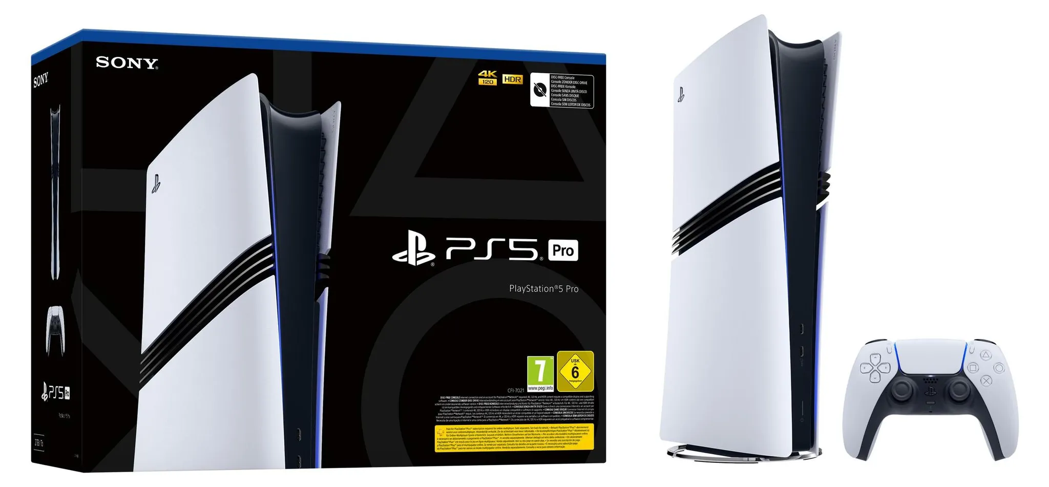 Sony PlayStation 5 Pro, 2 TB SSD, 120 Hz, Schwarz/Weiß – Bild 4