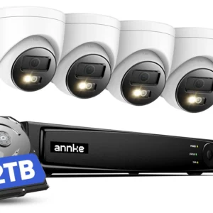 Überwachungsset 8 Kanäle 12 MP PoE, NVR 4K, 2 TB, innen und außen