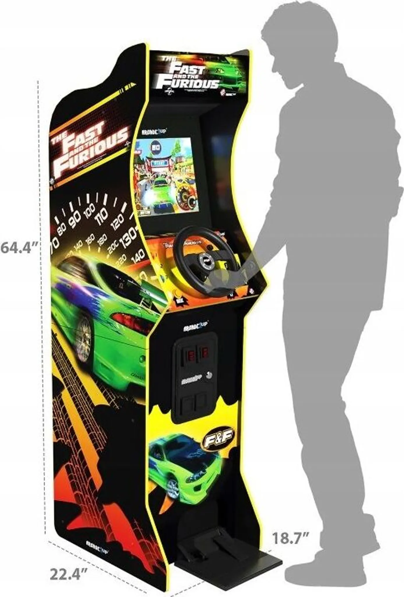 Arcade1Up Fast and Furious Arcade-Automat, 17 Zoll LCD, Mehrfarbig