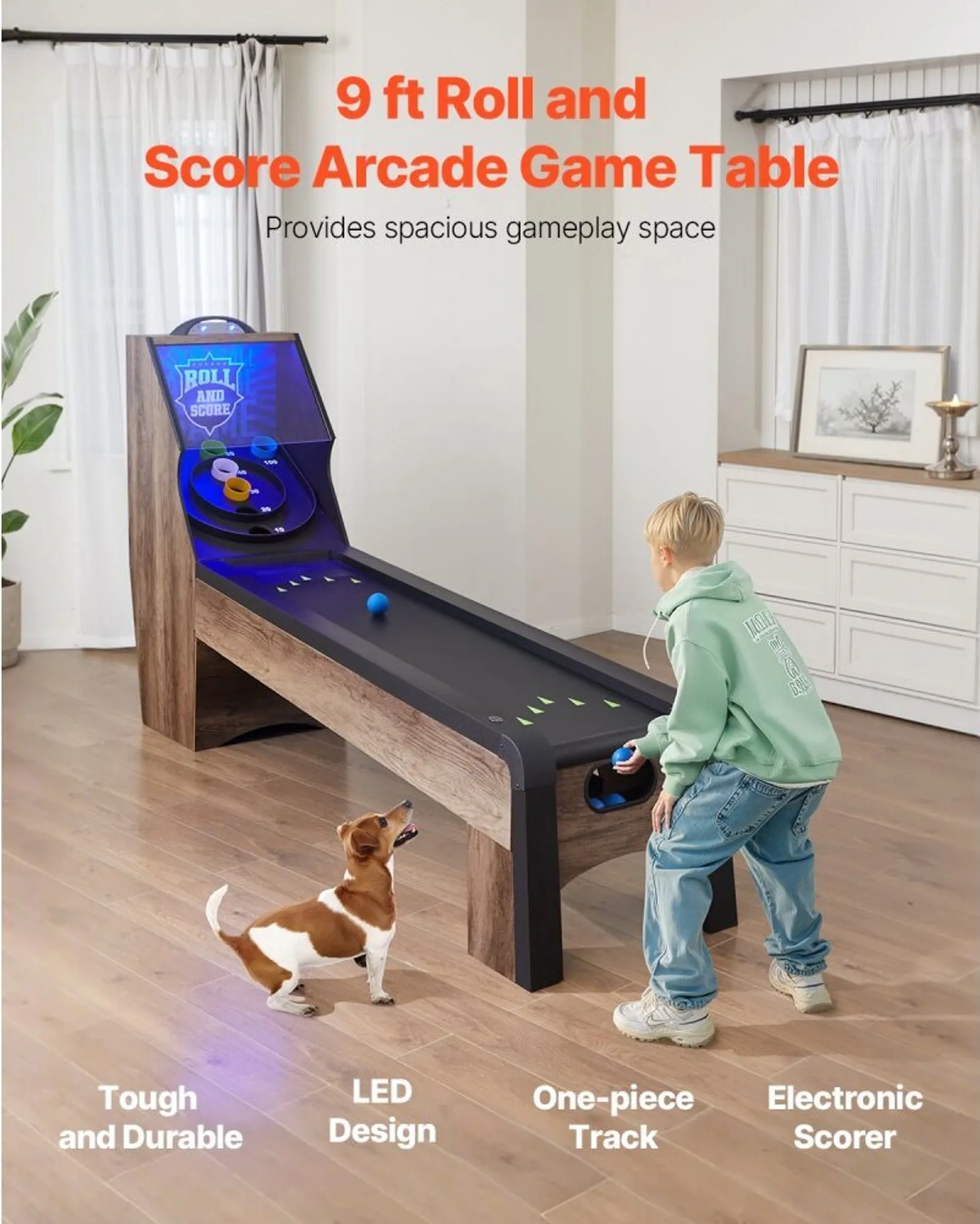 Roll und Score Arcade-Spieltisch 2,74 m mit Punktezähler – Bild 6