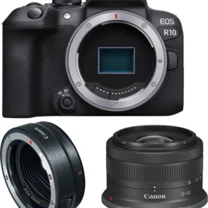 Canon EOS R10 + RF-S 18-45 mm + Adapter EF-EOS R
