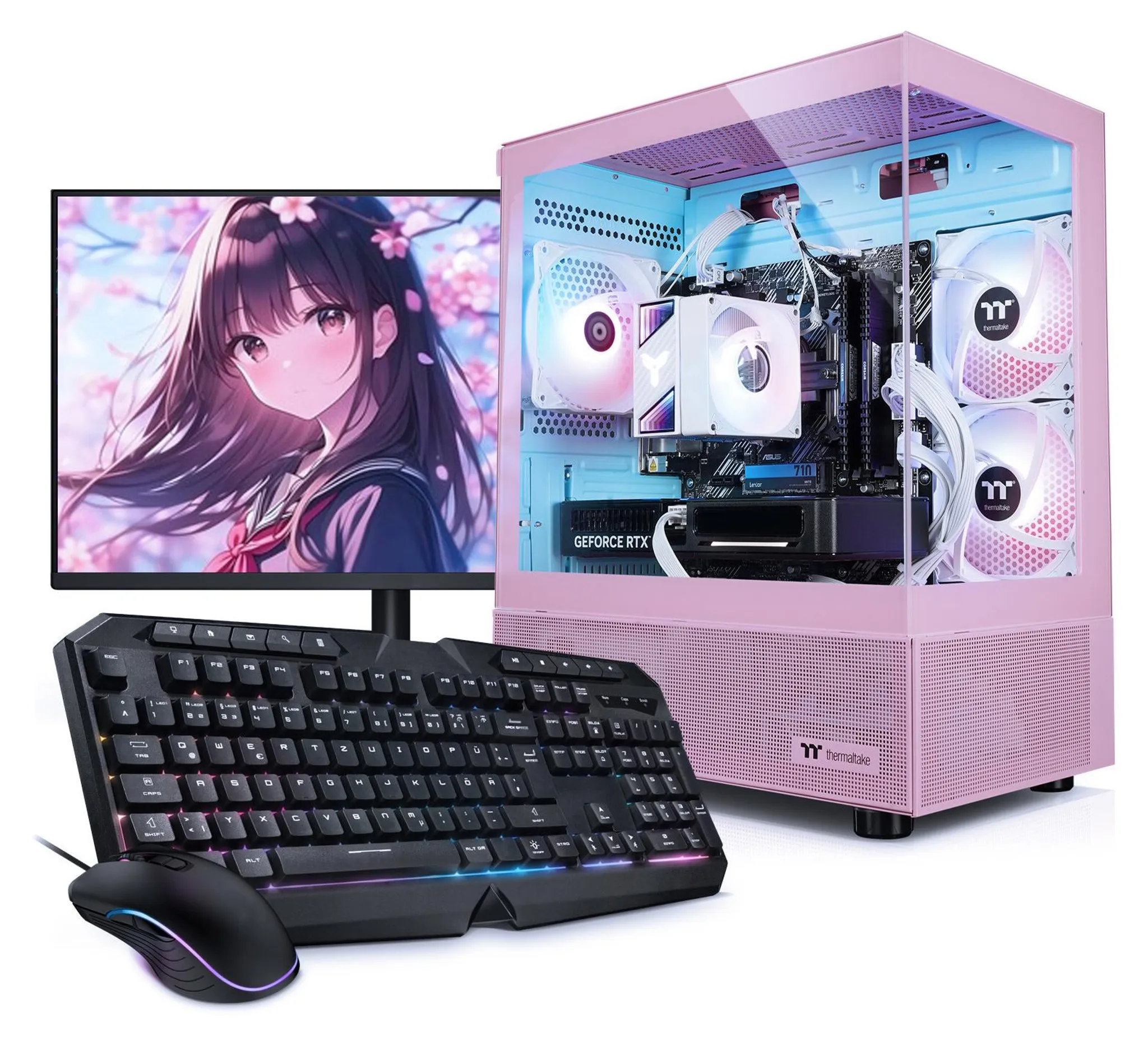 Zindarella V Gaming-PC-Set, Ryzen 7 5700X, RTX 5060, 27-Zoll-Monitor