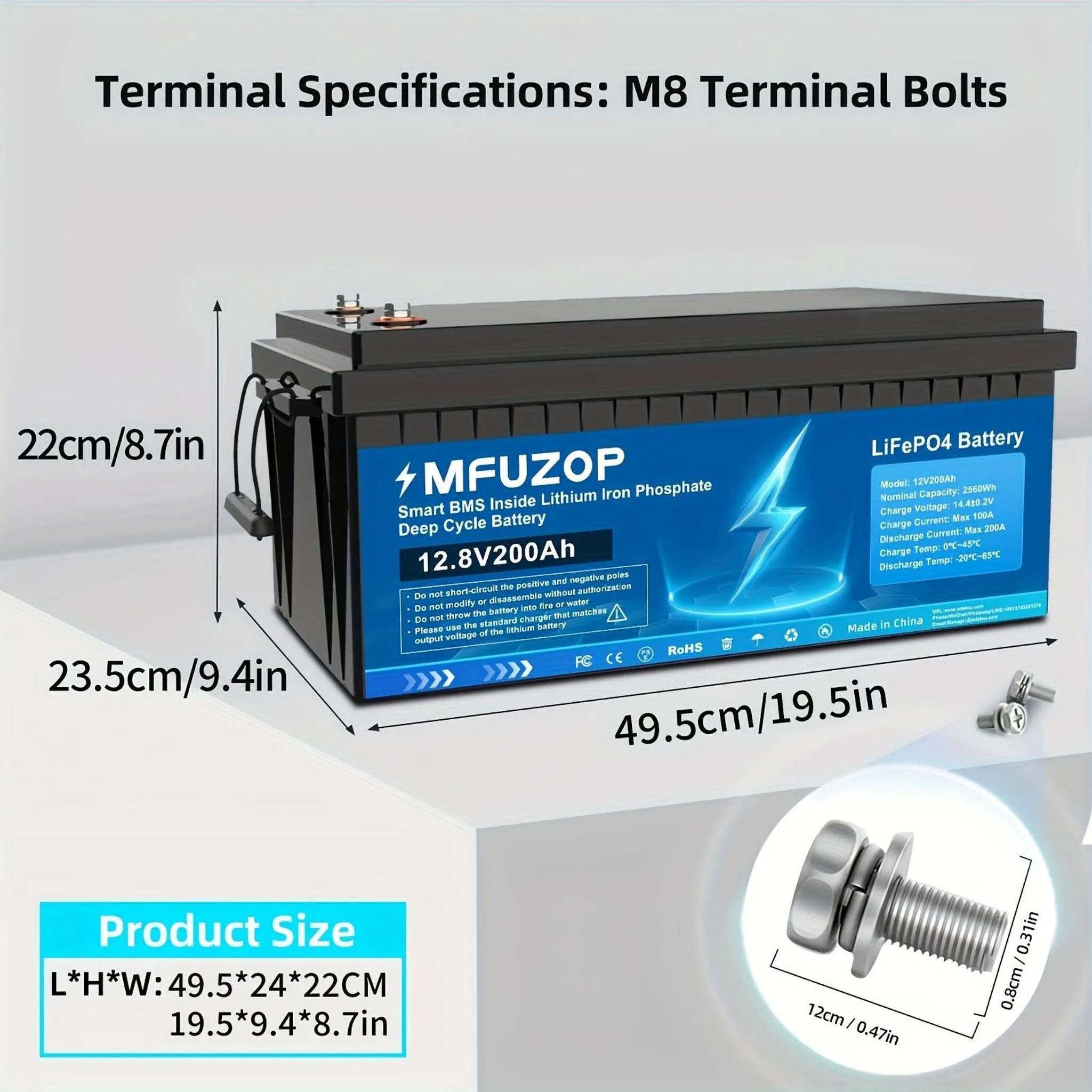 LiFePO4-Akku 12 V 300 Ah mit BMS-Schutz, lange Lebensdauer – Bild 4