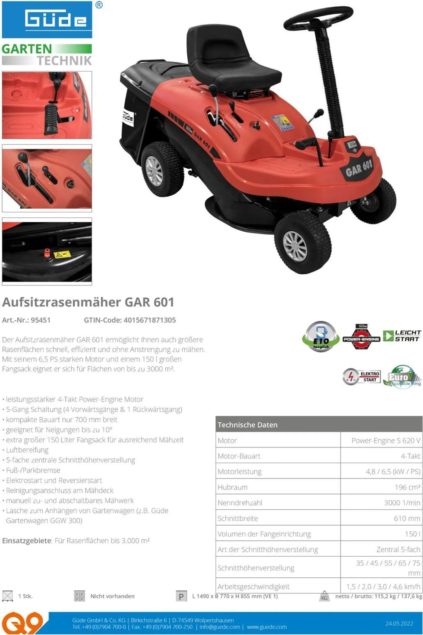Rasentraktor GAR 601 – Bild 7