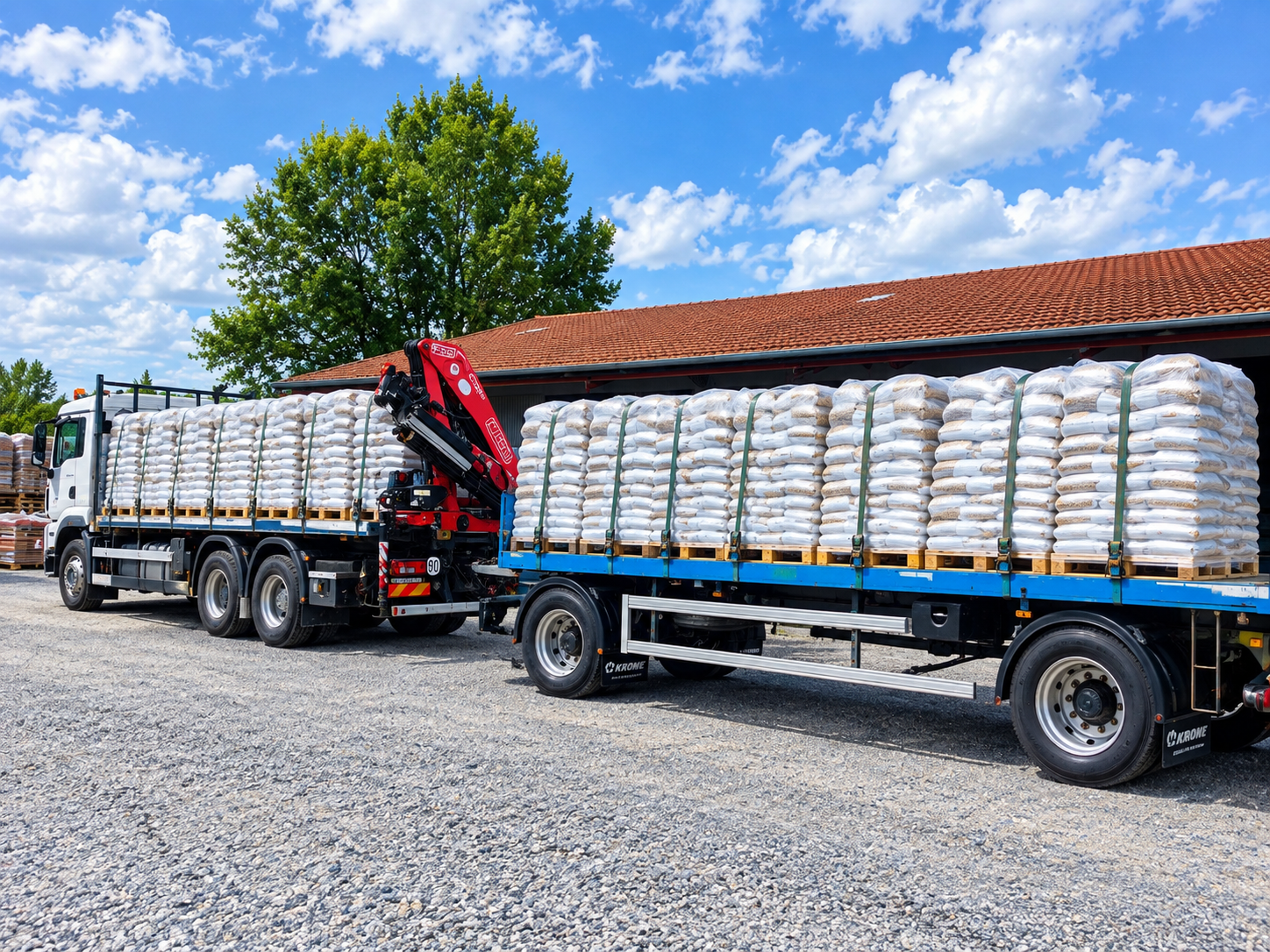 Halbe LKW-Ladung 12 Paletten Holzpellets, 936 Säcke à 15 kg