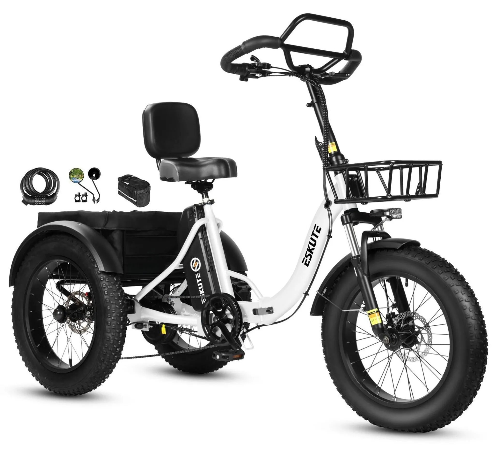 ESKUTE T302 Pro Falt-E-Bike 250 W, 20,8 Ah, Scheibenbremsen, Weiß – Bild 2