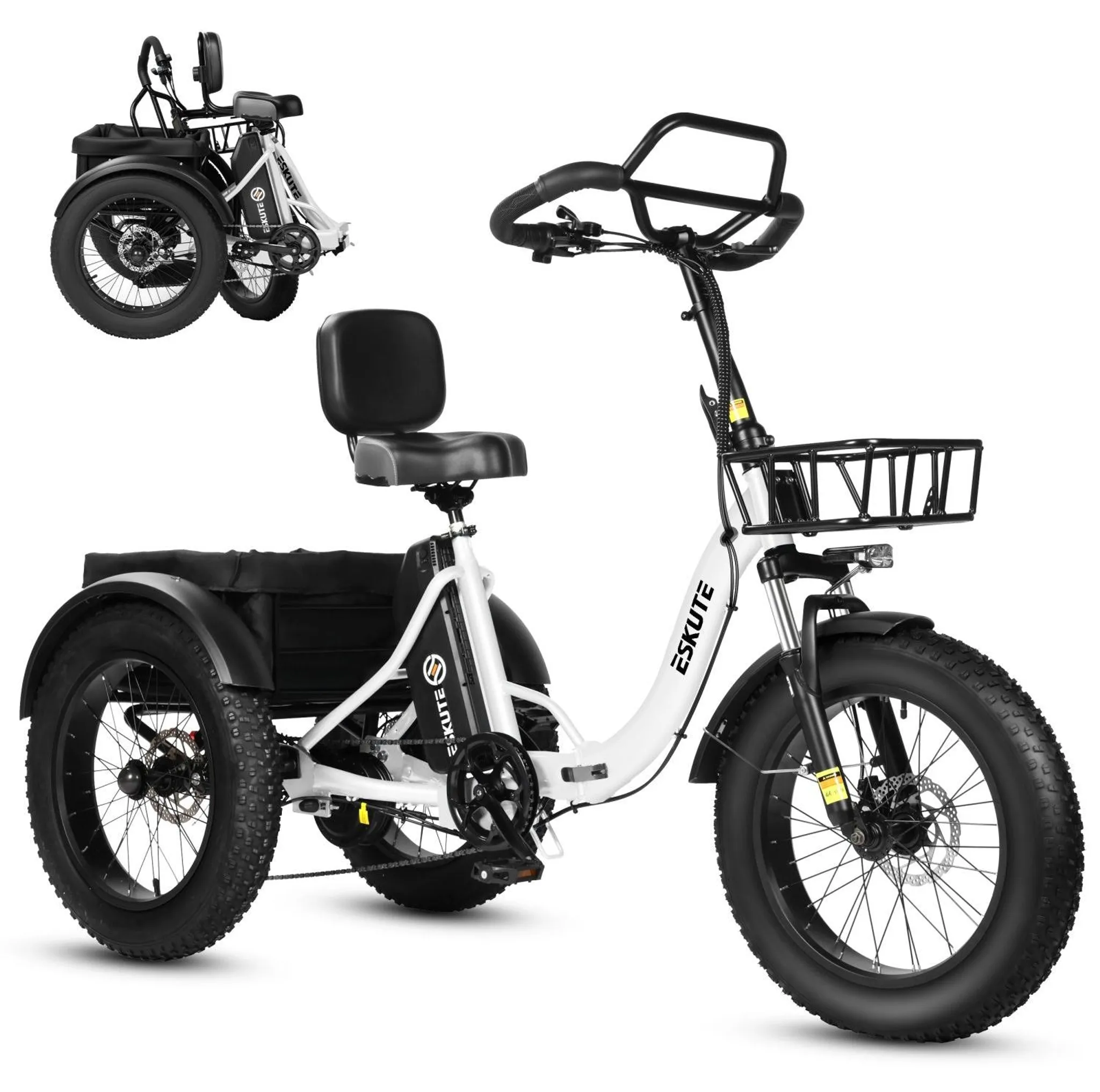 ESKUTE T302 Pro Falt-E-Bike 250 W, 20,8 Ah, Scheibenbremsen, Weiß