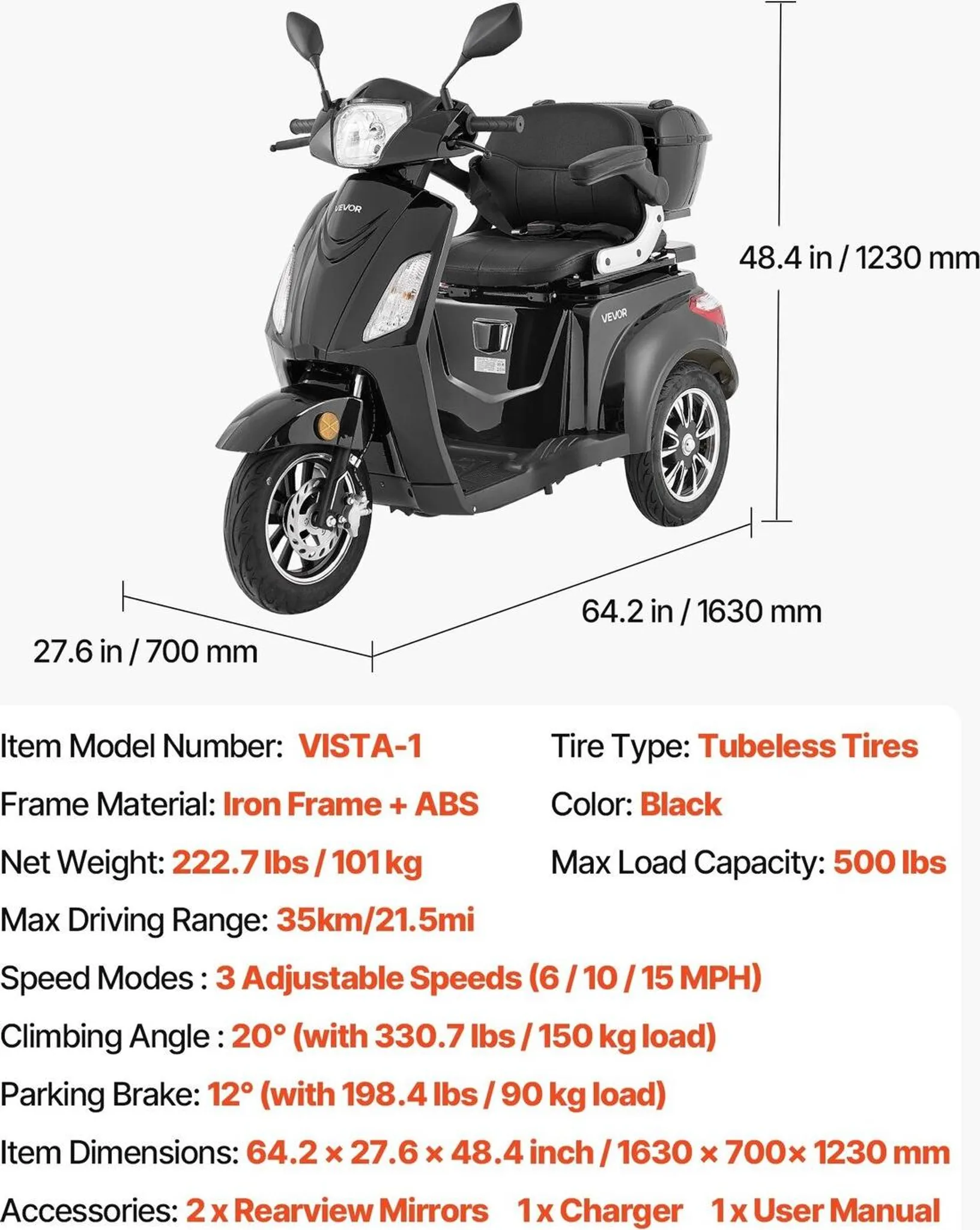 Robuste 3-Rad-Elektromobile für Senioren – Bild 3