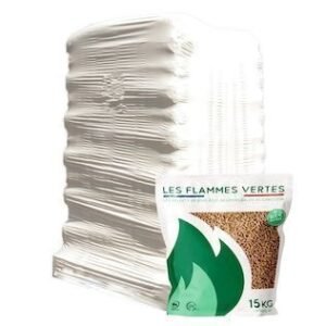 Holzpellets Flammes Vertes – 65 Säcke – 975 kg