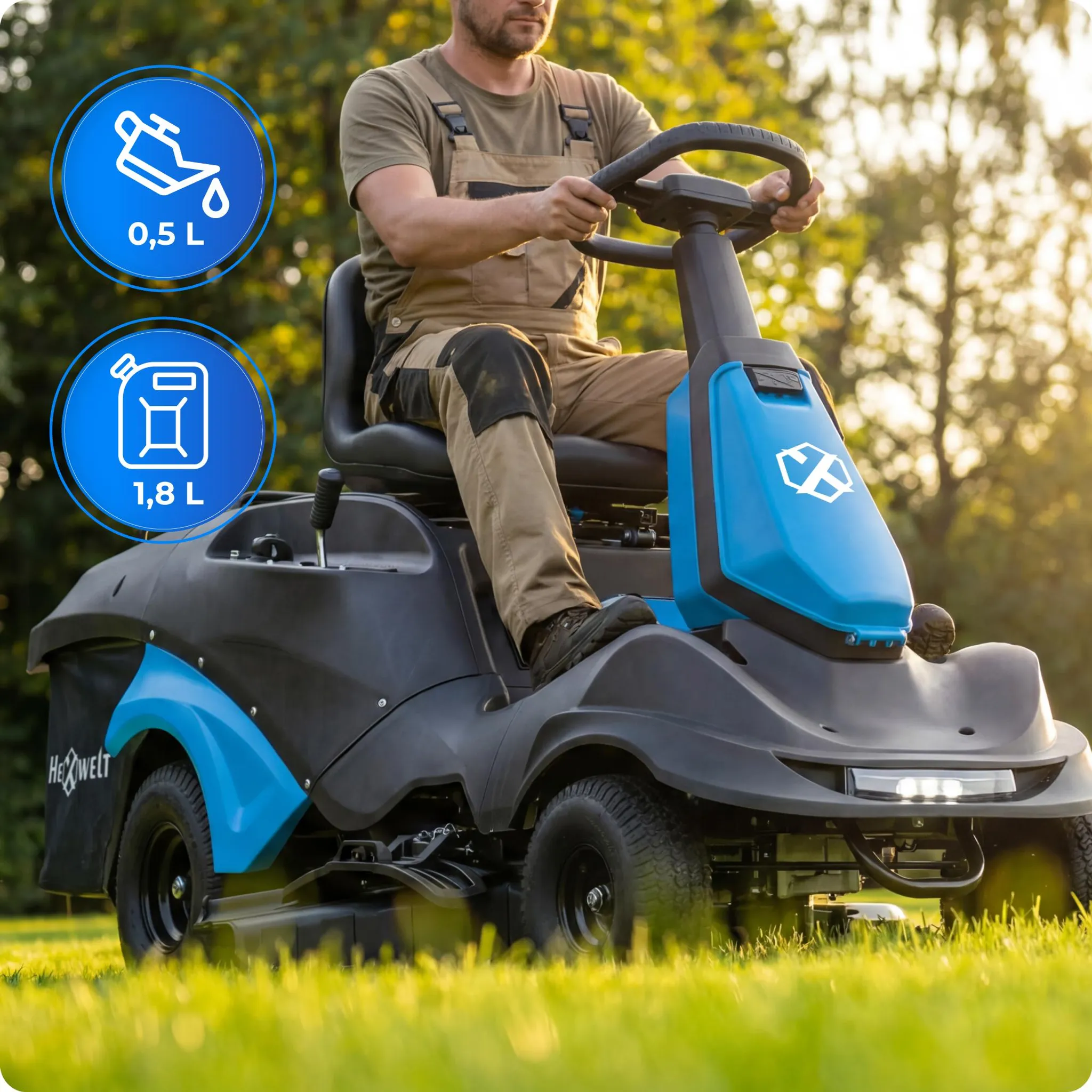 Aufsitzmäher Loncin 224 cm³, 66 cm, 150-l-Fangkorb, Mulchen – Bild 11