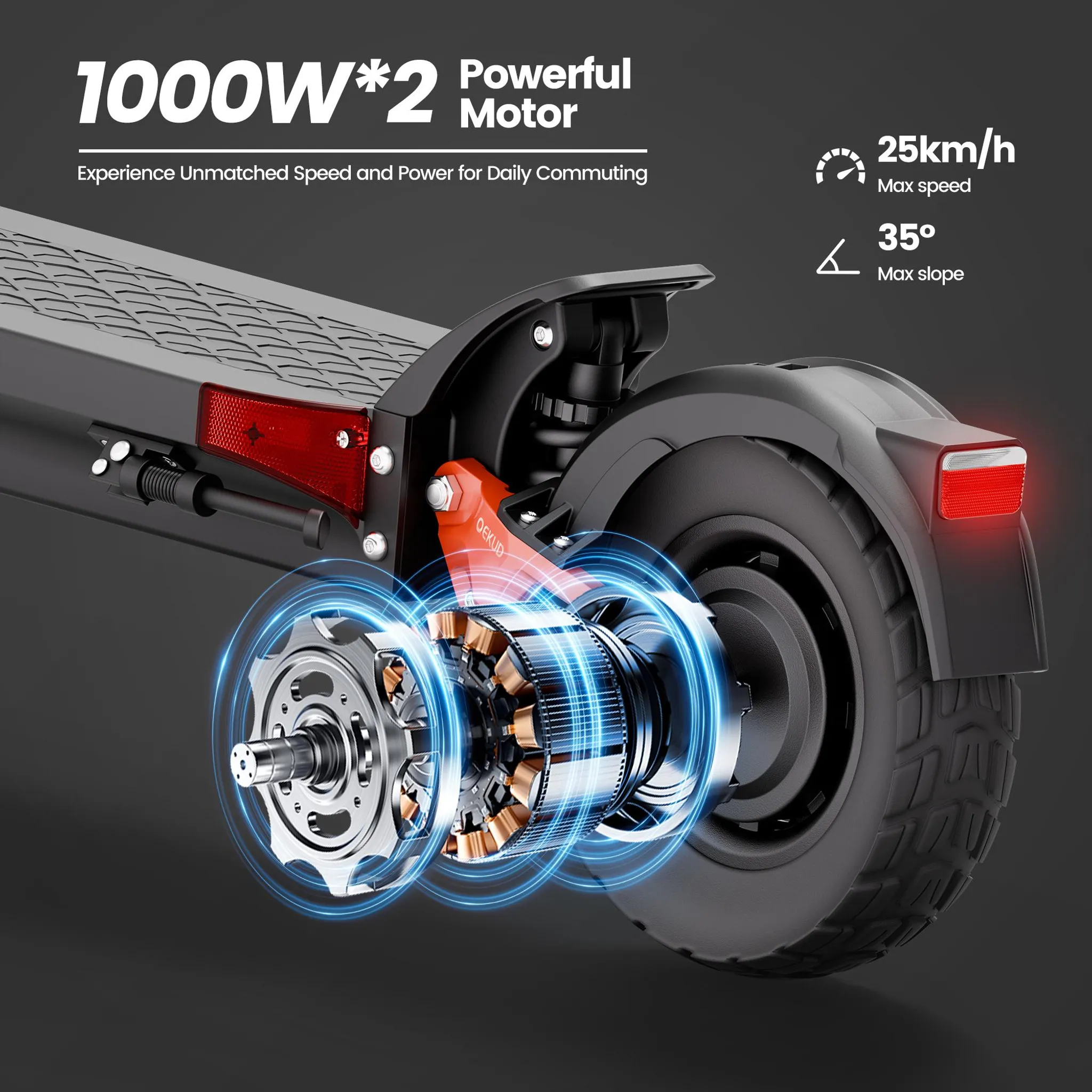 JOYOR T10 Elektroroller mit zwei Motoren (1000 W) – Bild 4