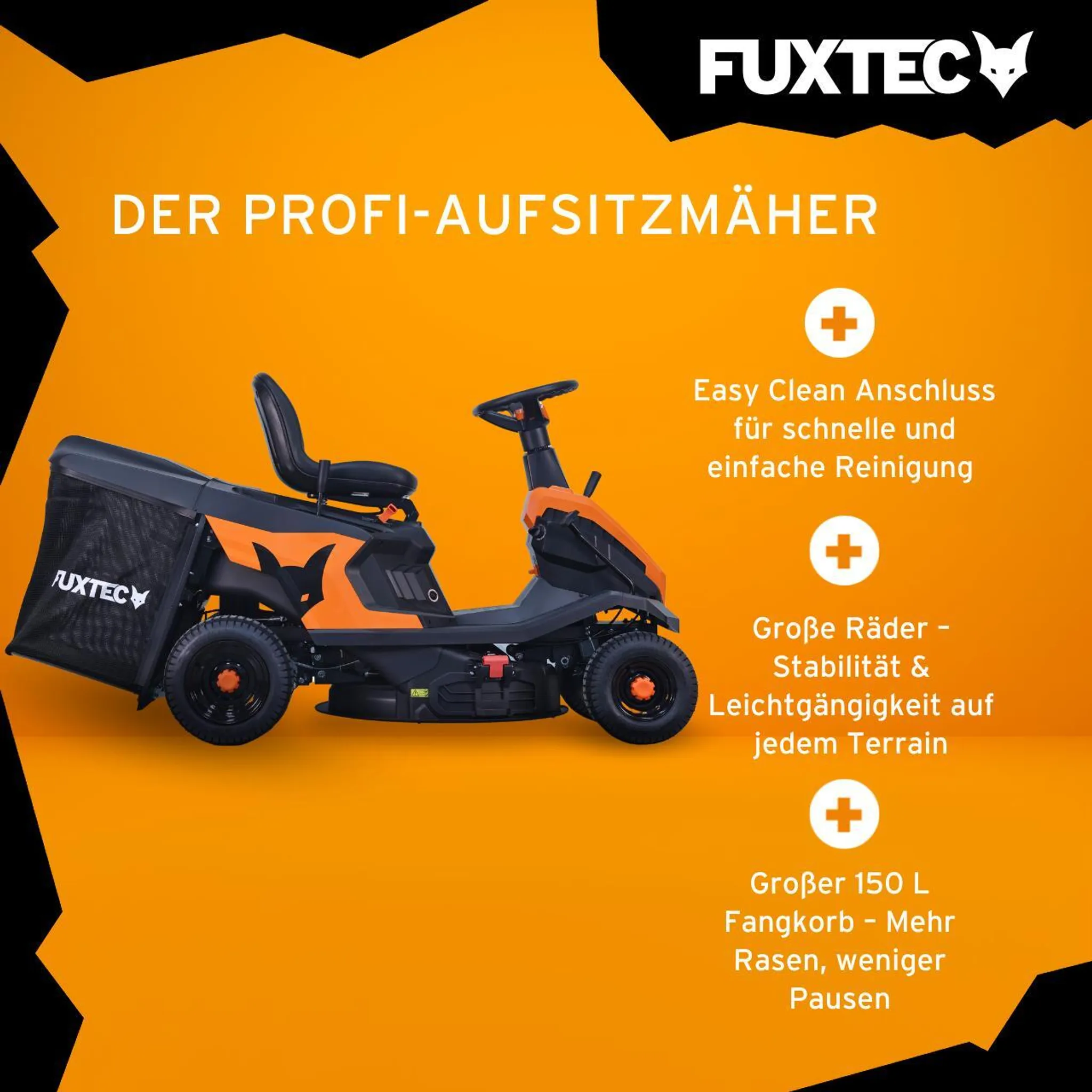 FUXTEC Aufsitzmäher FX-RMR66, Rasentraktor 6 PS – Bild 12