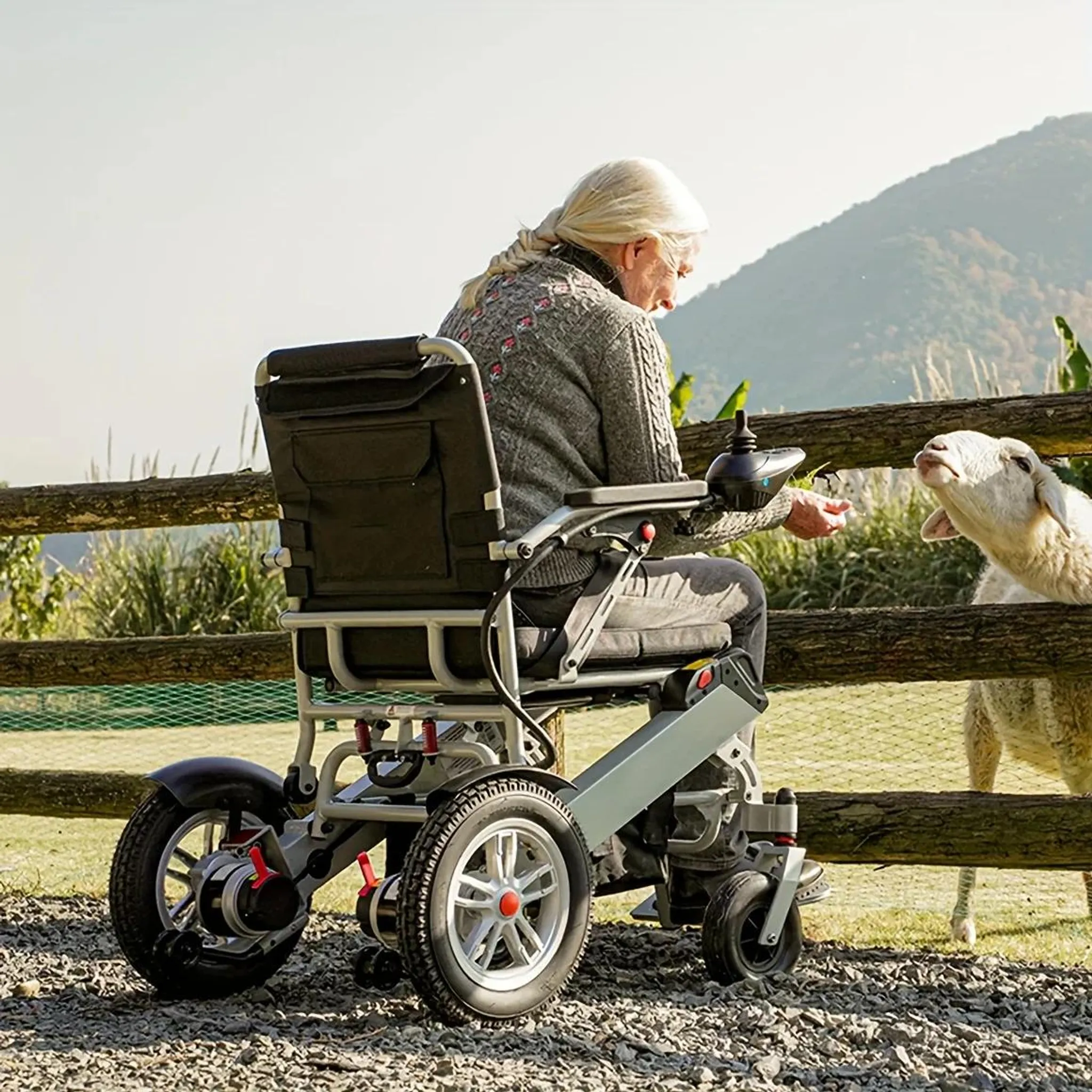 Elektrischer Rollstuhl für Erwachsene, faltbar – Bild 3