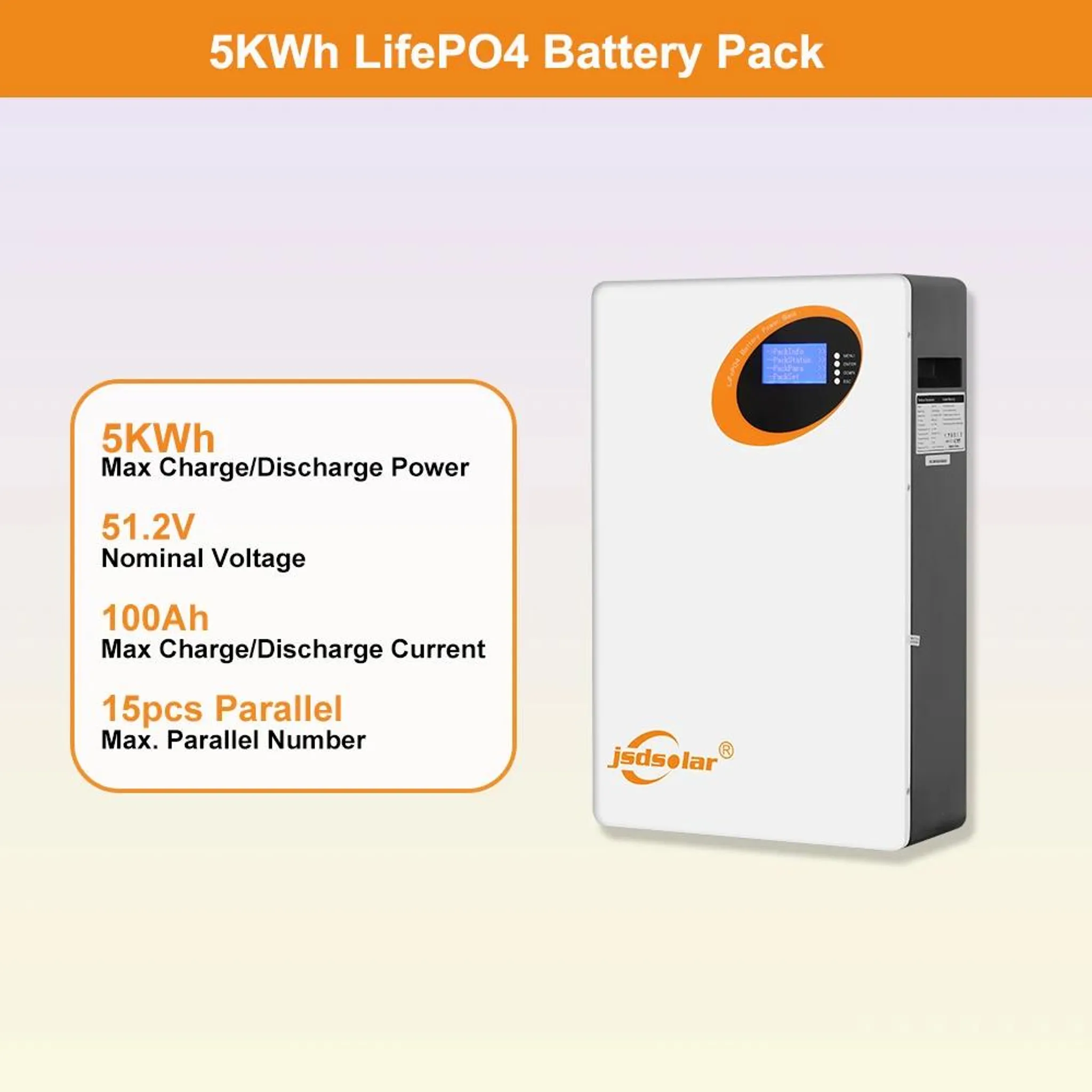 Solarakku LD48100 LiFePO4 5 kWh, 100 Ah, 51,2 V, 6000 Zyklen, BMS – Bild 8