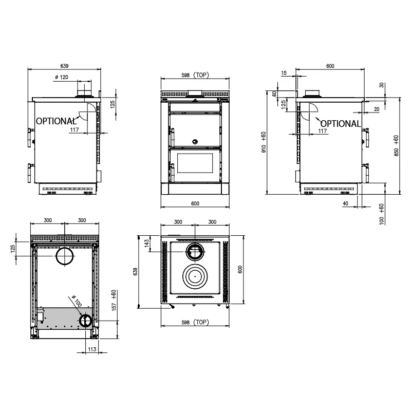 Einbau-Holzherd Vicenza – 6 kW – Bild 3