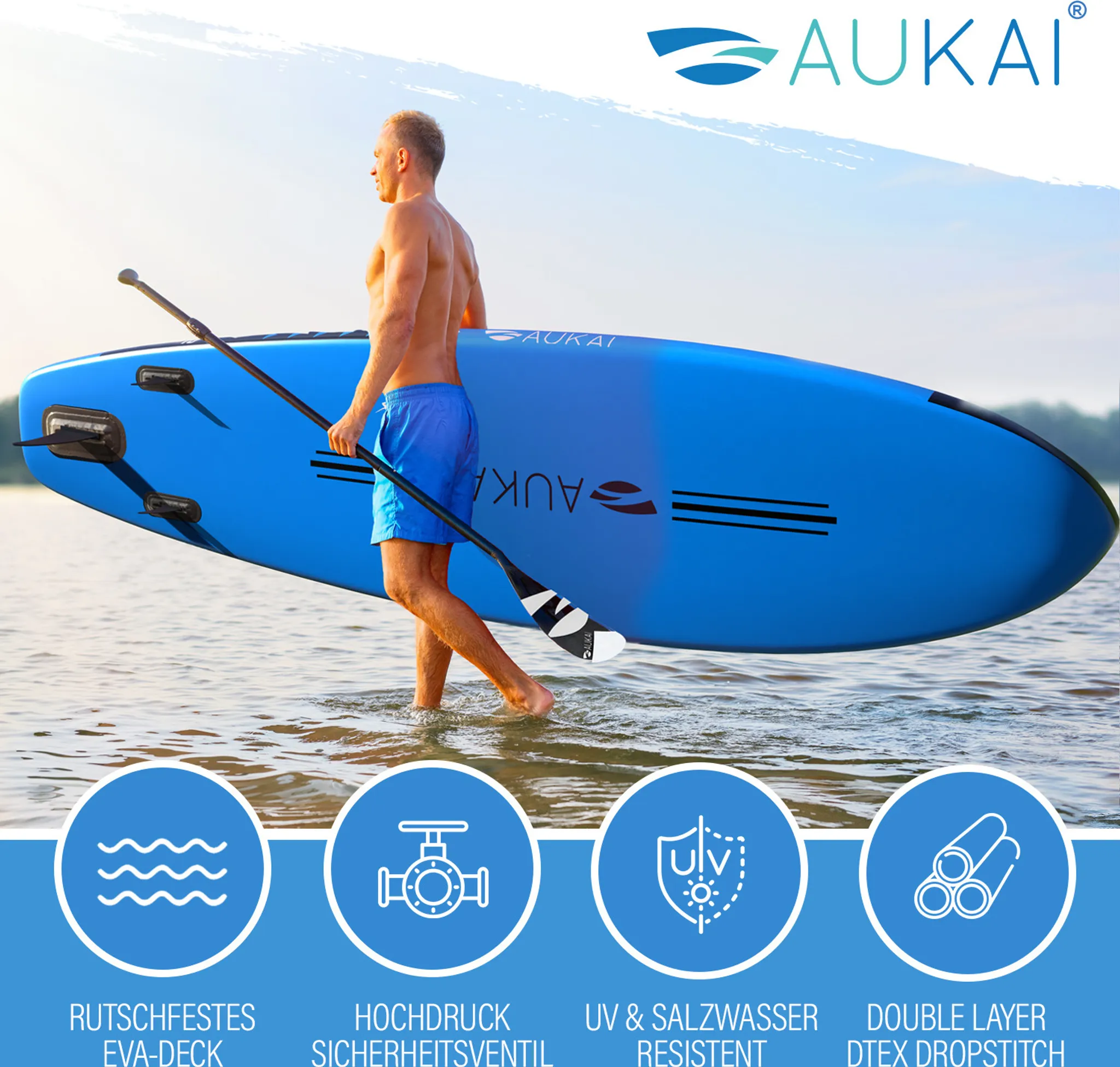 Stand-Up-Paddle-Board 320 cm, 2-in-1 mit Kajaksitz – Bild 2