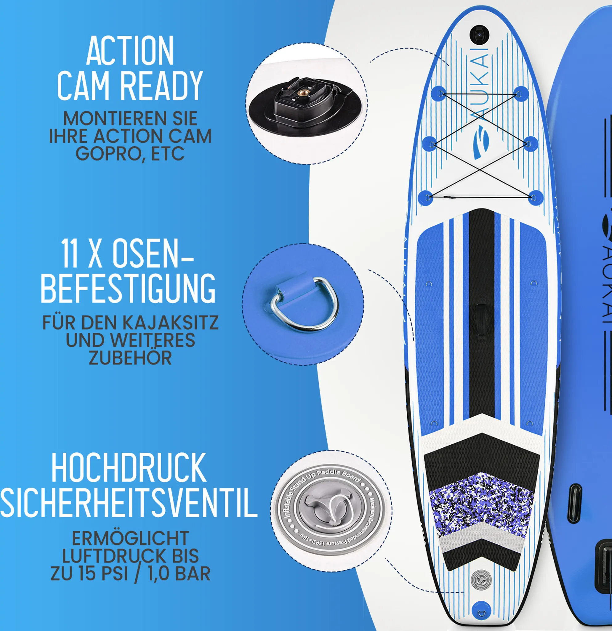 Stand-Up-Paddle-Board 320 cm, 2-in-1 mit Kajaksitz – Bild 4