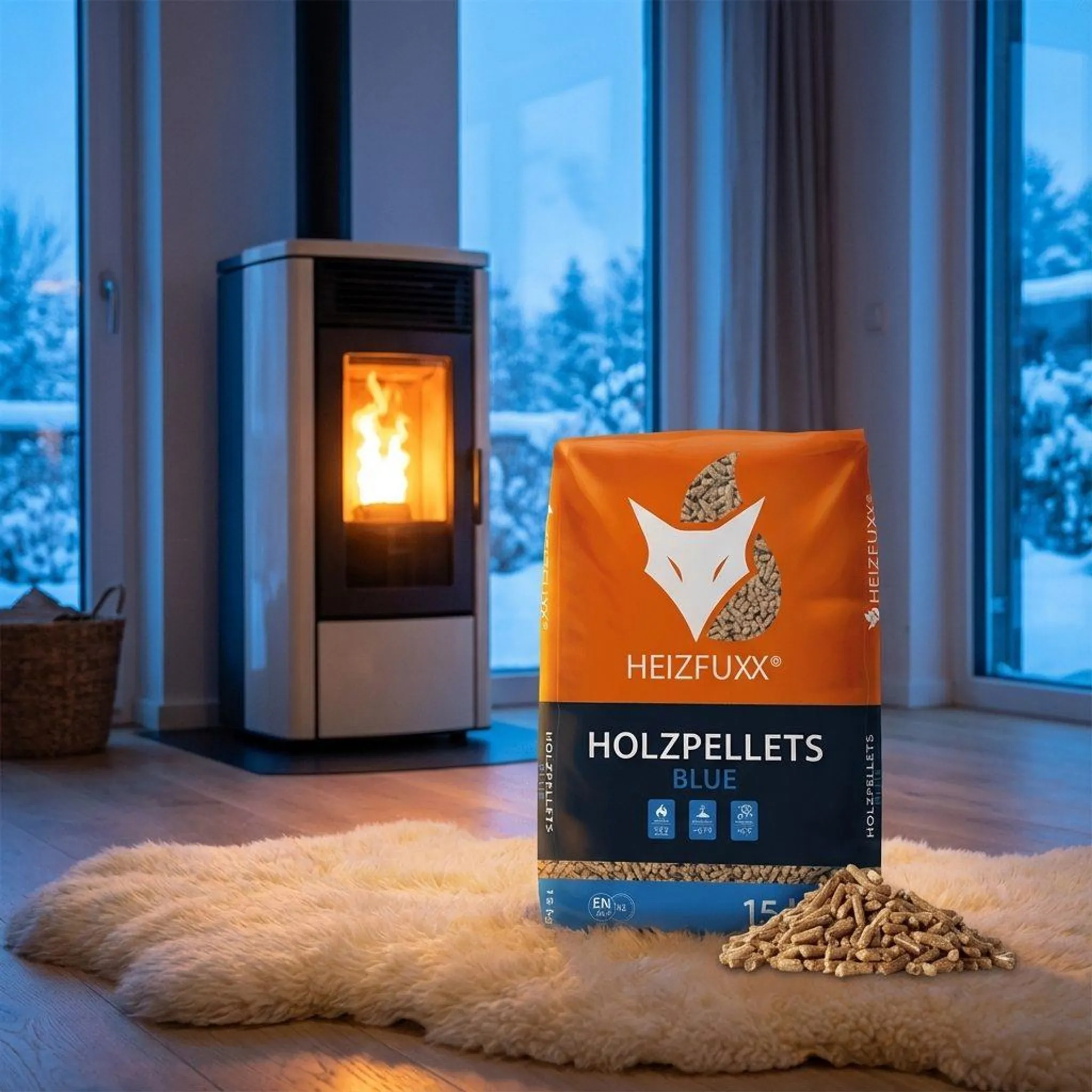 Holzpellets HEIZFUXX blau – Bild 2