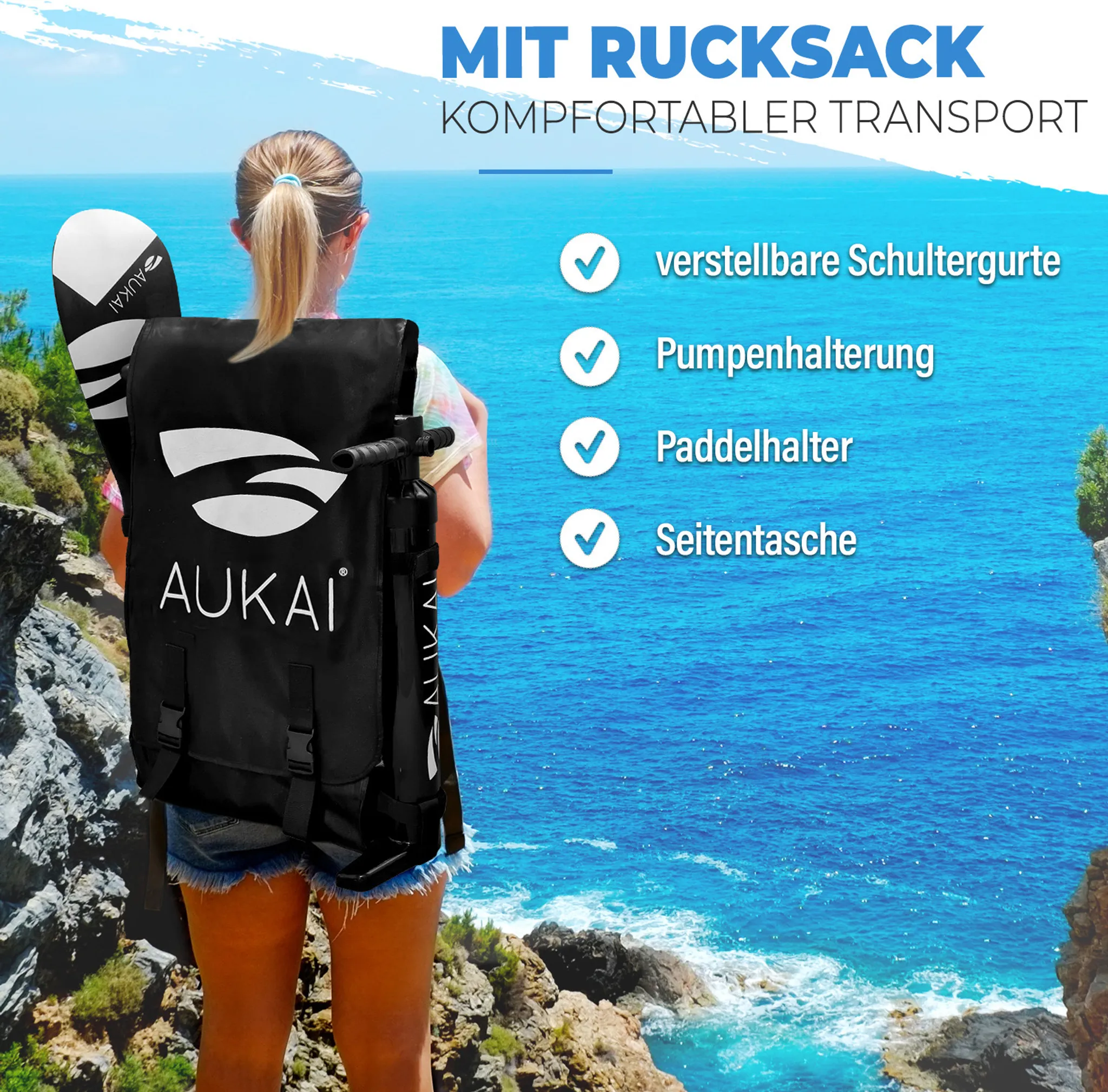 Stand-Up-Paddle-Board 320 cm, 2-in-1 mit Kajaksitz – Bild 5
