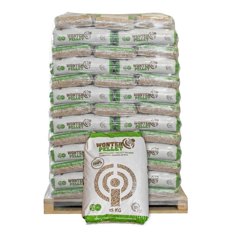 Holzpellets WONTER PELLET – Palette mit 66 Säcken à 15 kg (990 kg)
