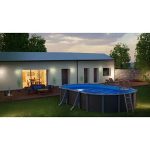 Gré Louko Stahlwand-Pool oval Anthrazit 5 x 3 x 1,20 m