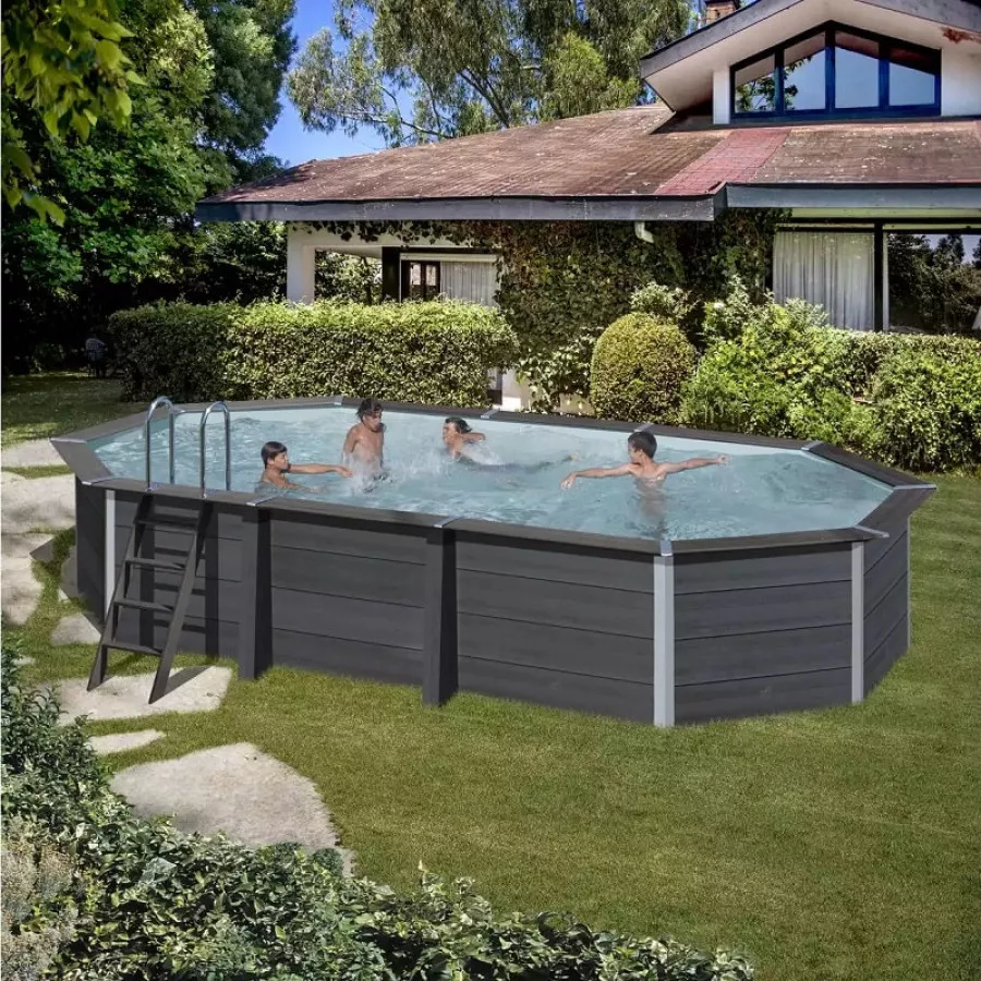 Gré Avantgarde Komposit-Pool oval 6,64 x 3,86 x 1,24 m + LED