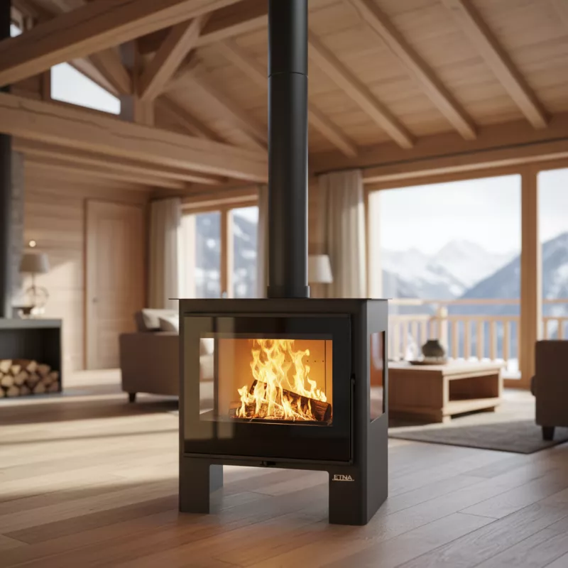 Kaminofen mit 3 Sichtscheiben Shiva – 10 kW – Bild 5
