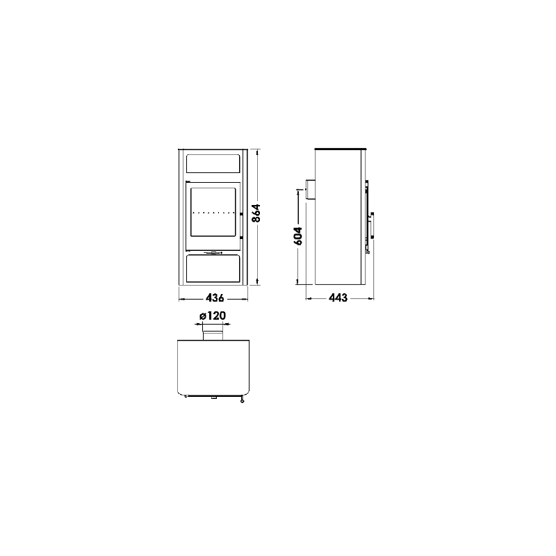 Kaminofen mit Warmhalteplatte Altea – 5,9 kW – Bild 4