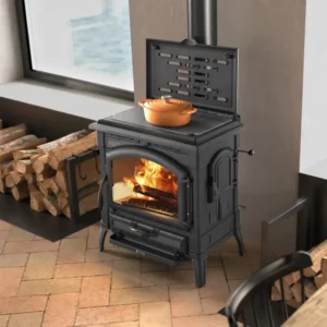 Kaminofen mit Warmhalteplatte Isotta con cerchi – 9,3 kW