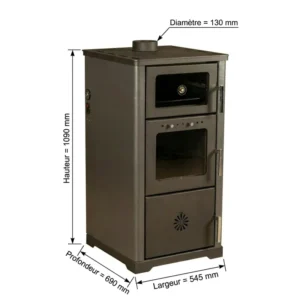 Wasserführender Kaminofen mit Backfach Neptune – 25 kW